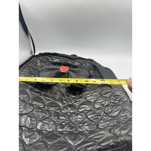 Betsey Johnson Bow-Nanza Backpack Pink Heart Quilted Faux Leather Y2K READ - Picture 15 of 16